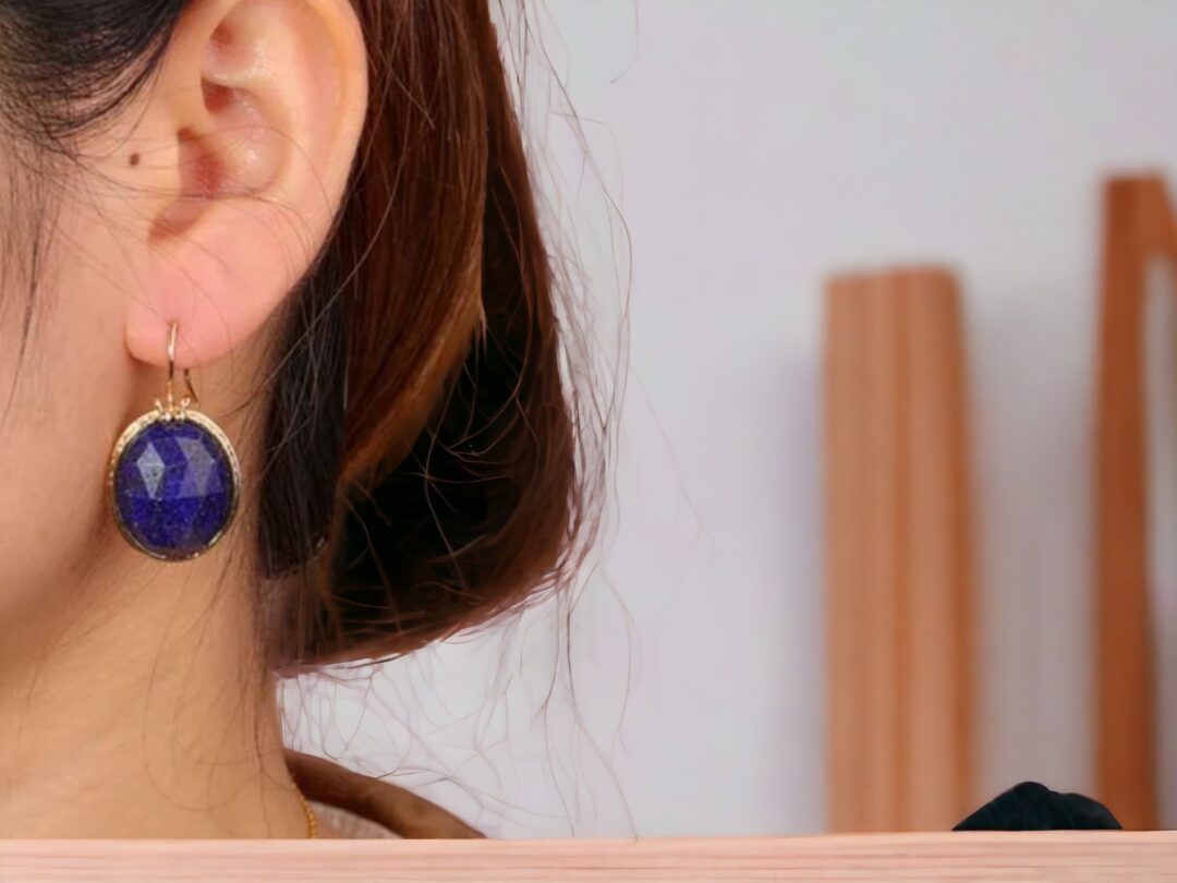 ariastop Gemstone Oval Shape Stone Hooks Earrings
